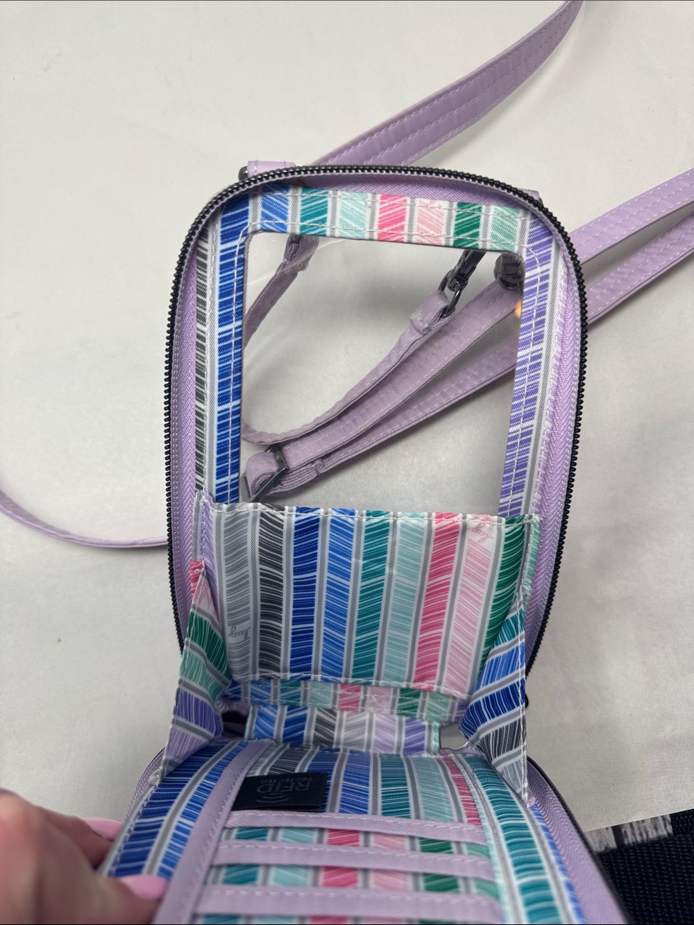 LUG PIKE RFID PROTECTION CROSSBODY BAG PURSE WRISTLET ZIP AROUND TRAVEL PHONE - Picture 10 of 12